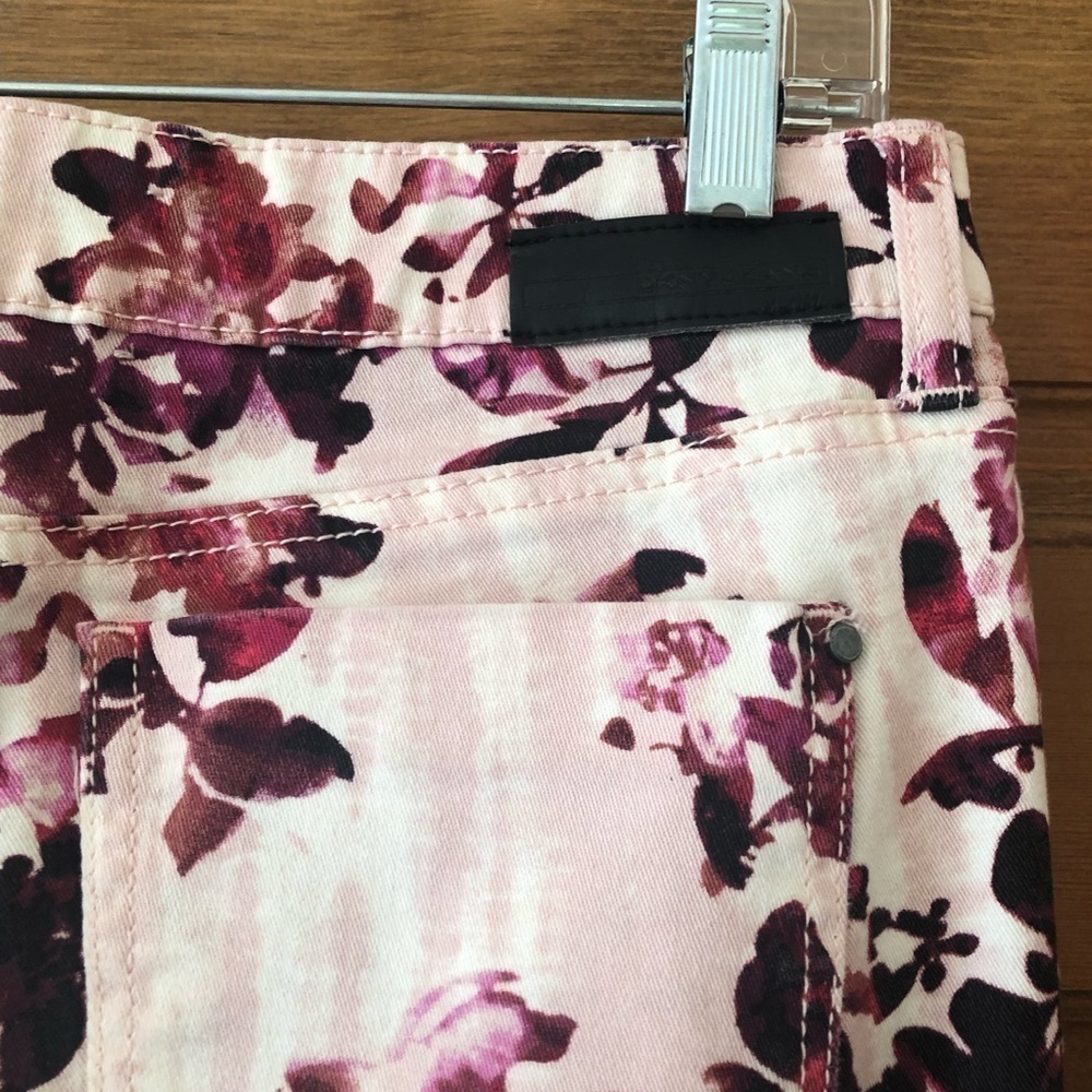 DKNY JEGGINGS/ pink burgundy floral/ just like pants/ Size 6 - Picture 4 of 13
